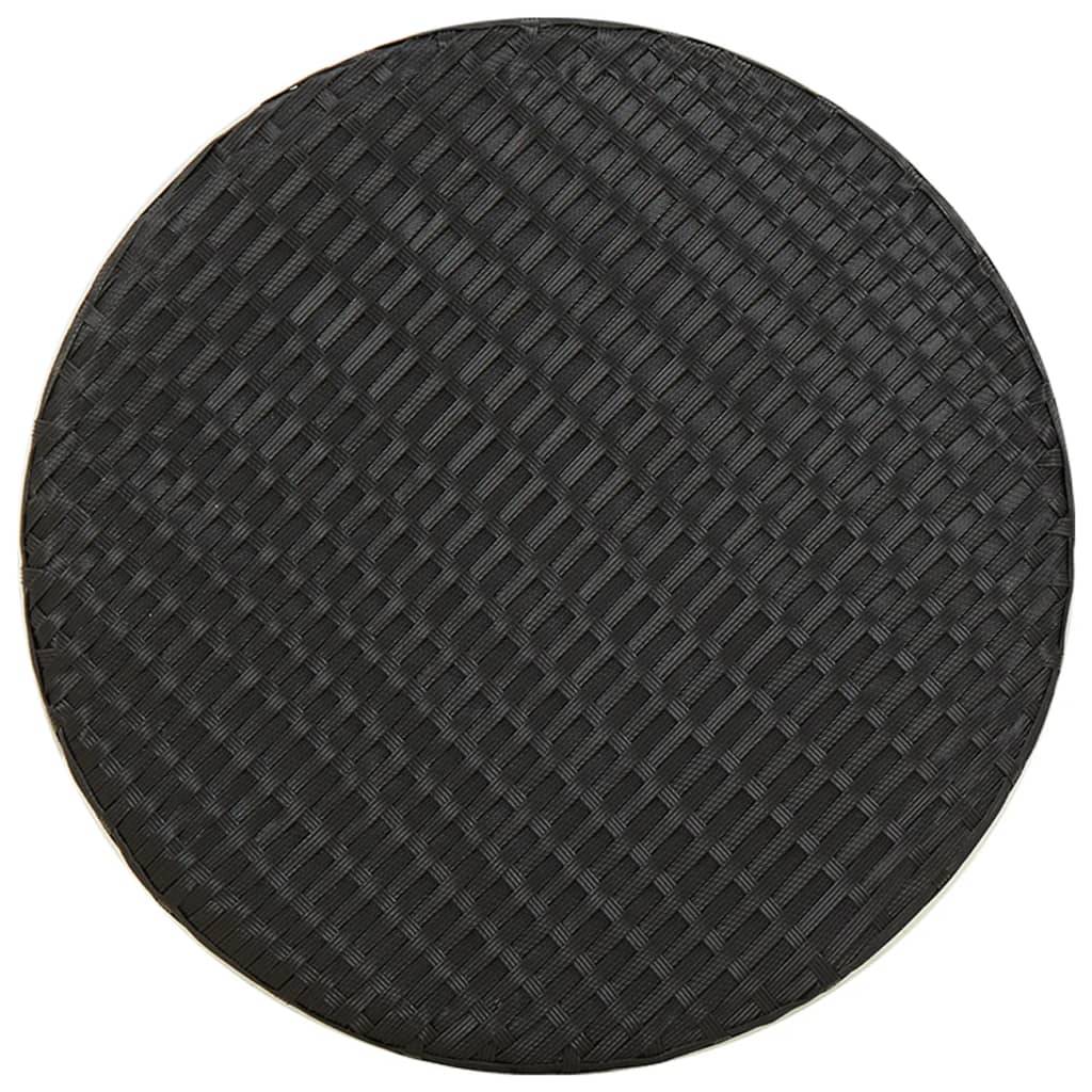 Petite Table d'Appoint Ronde Noire Ø45cm en Résine Tressée pour Balcon ou Jardin – ComfortXL Outdoor Living - Image 5