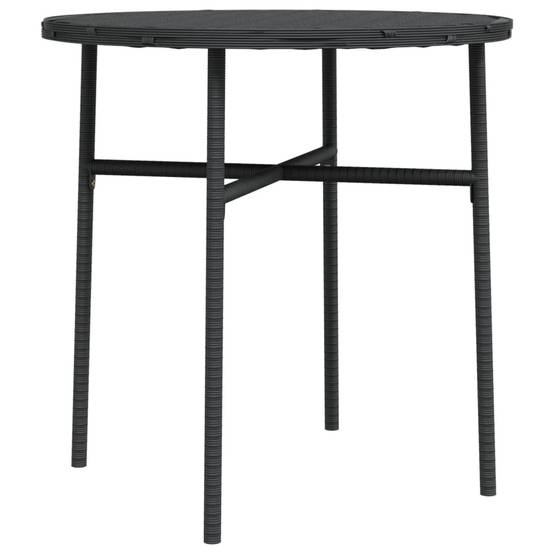 Petite Table d'Appoint Ronde Noire Ø45cm en Résine Tressée pour Balcon ou Jardin – ComfortXL Outdoor Living - Image 2