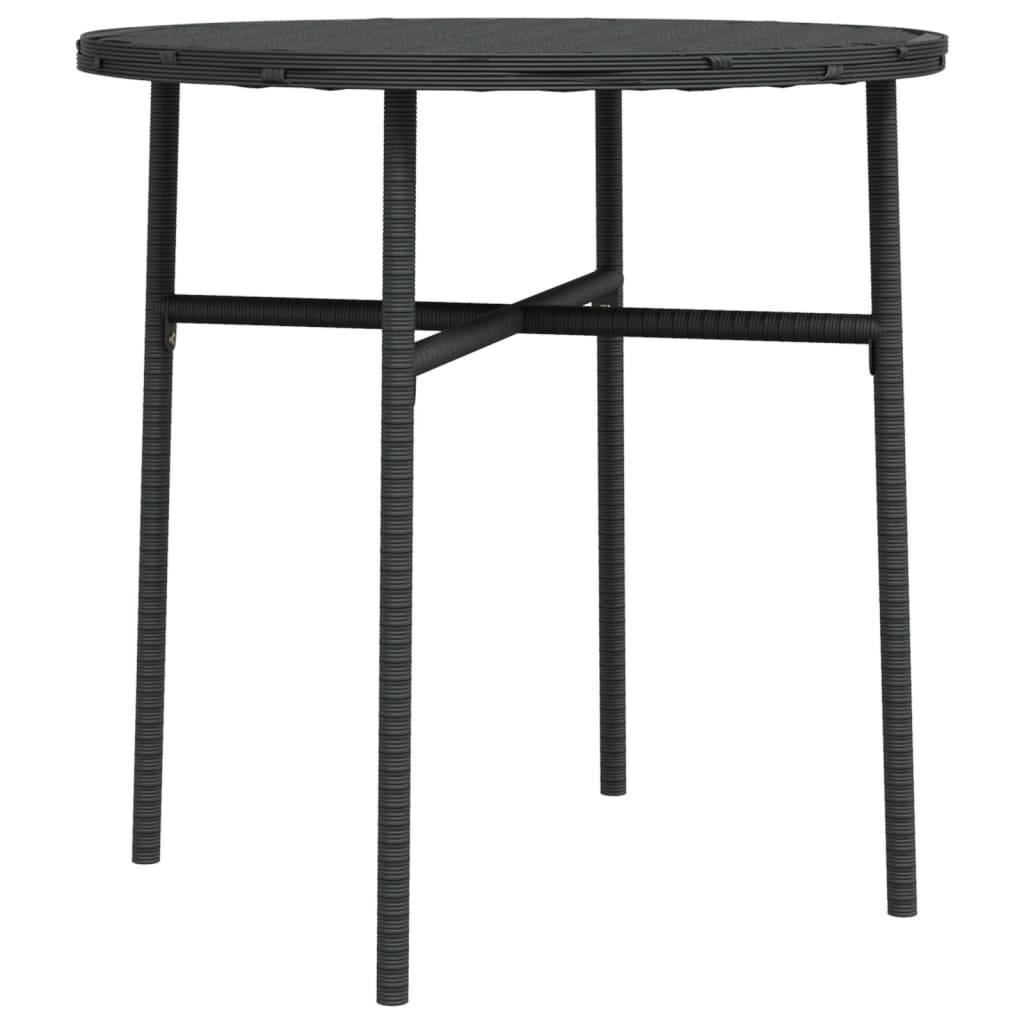 Petite Table d'Appoint Ronde Noire Ø45cm en Résine Tressée pour Balcon ou Jardin – ComfortXL Outdoor Living - Image 2