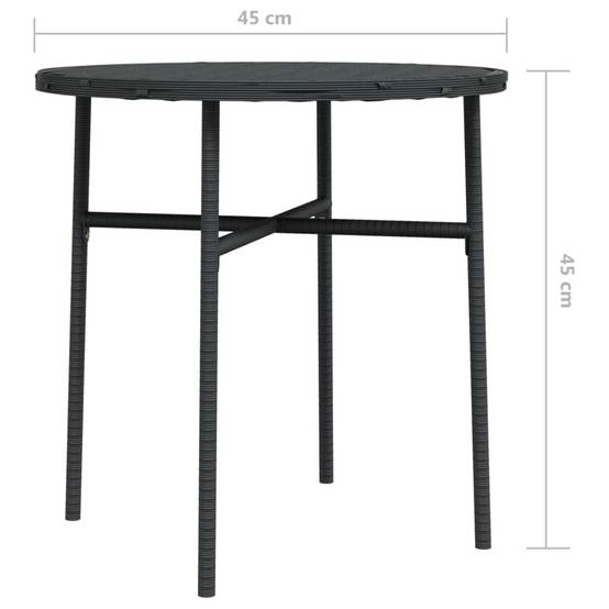 Petite Table d'Appoint Ronde Noire Ø45cm en Résine Tressée pour Balcon ou Jardin – ComfortXL Outdoor Living - Image 6