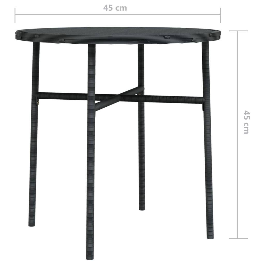Petite Table d'Appoint Ronde Noire Ø45cm en Résine Tressée pour Balcon ou Jardin – ComfortXL Outdoor Living - Image 6