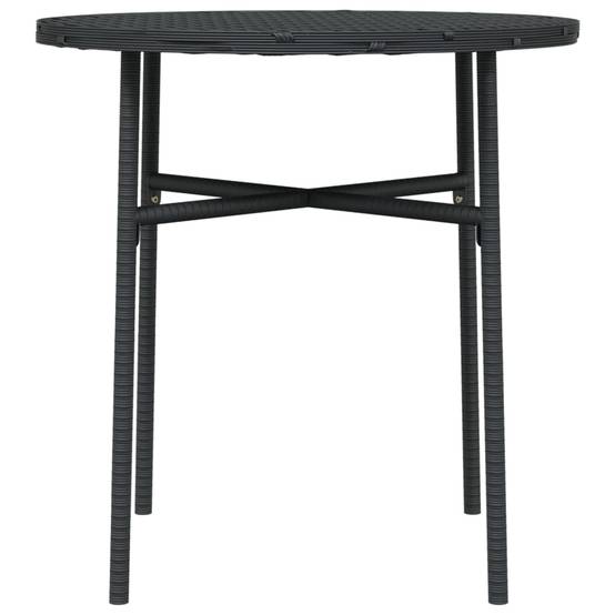 Petite Table d'Appoint Ronde Noire Ø45cm en Résine Tressée pour Balcon ou Jardin – ComfortXL Outdoor Living - Image 4
