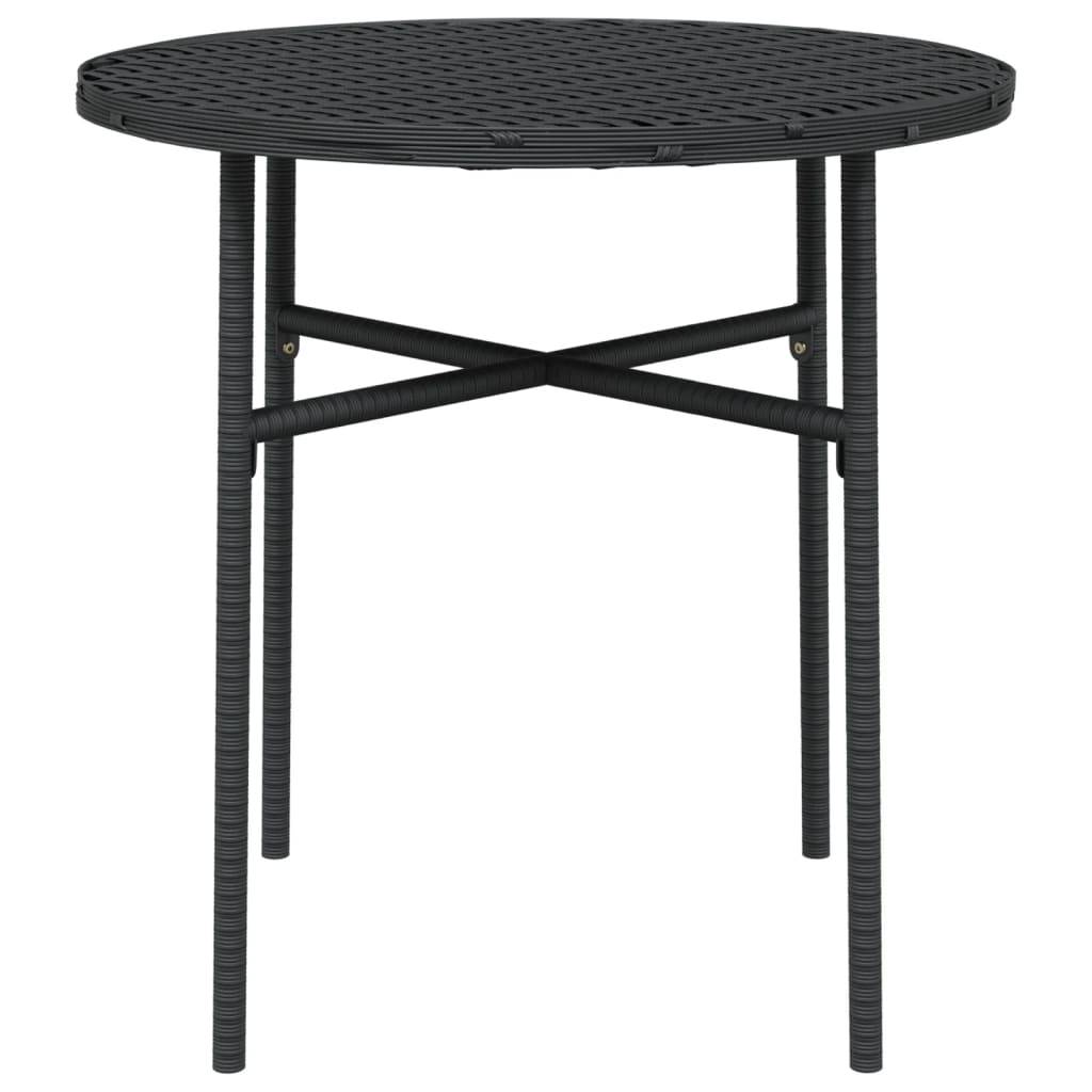 Petite Table d'Appoint Ronde Noire Ø45cm en Résine Tressée pour Balcon ou Jardin – ComfortXL Outdoor Living - Image 3