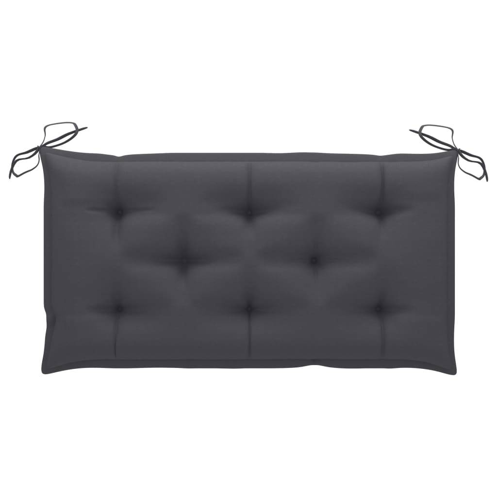 Helloshop26 - Banc de jardin meuble de patio d'extérieur terrasse et coussin anthracite 112 x 55 x 94 cm bois de teck massif - Image 6