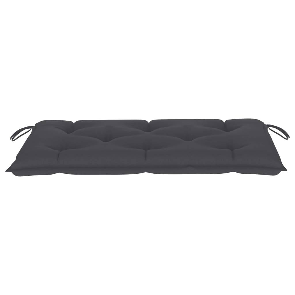 Helloshop26 - Banc de jardin meuble de patio d'extérieur terrasse et coussin anthracite 112 x 55 x 94 cm bois de teck massif - Image 7