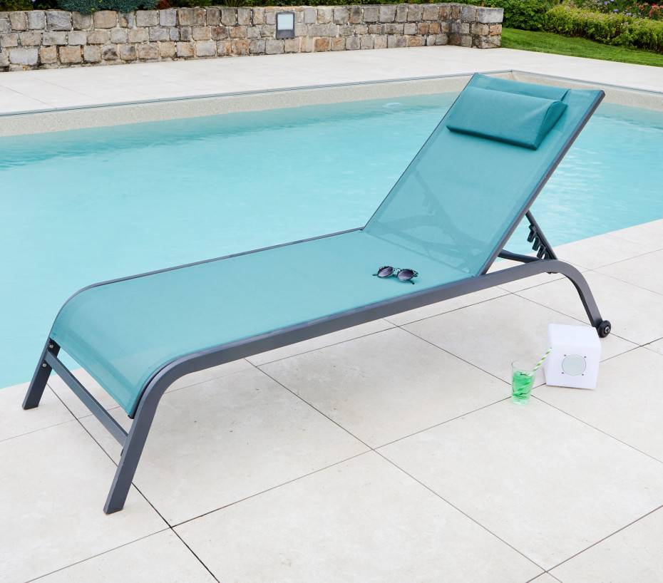 Ozalide - Transat de jardin en acier  vert amande  GOZO - Image 1