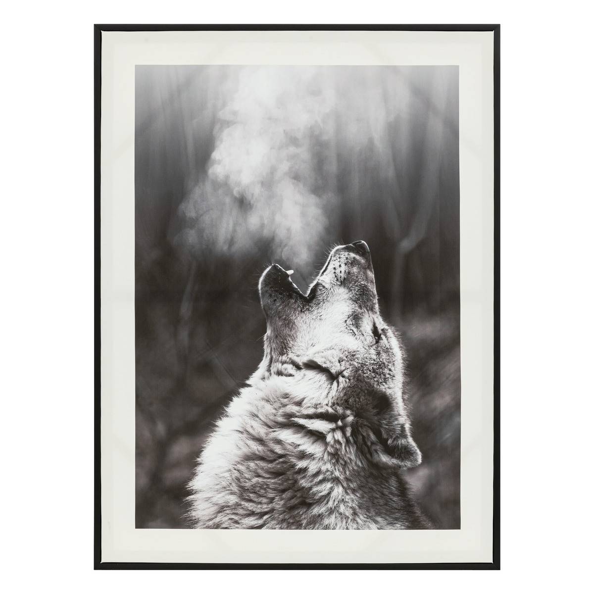 Atmosphera - Tableau Toile murale imprimée et encadrée Loup 60 x 80 cm - Image 1
