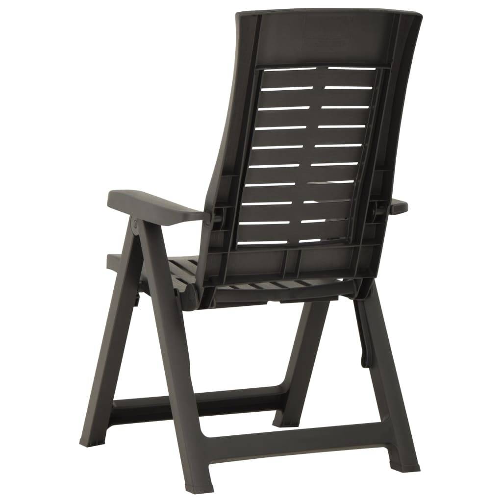 Lot de 2 Chaises de jardin inclinables - Fauteuils de jardin Plastique Anthracite - Image 3