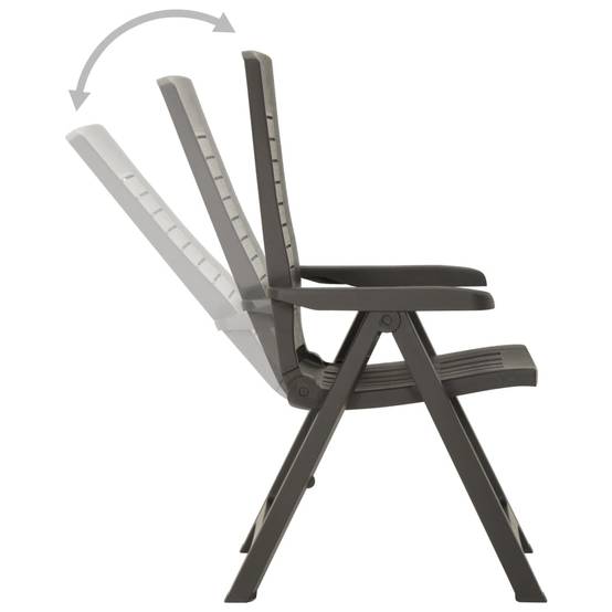 Lot de 2 Chaises de jardin inclinables - Fauteuils de jardin Plastique Anthracite - Image 5