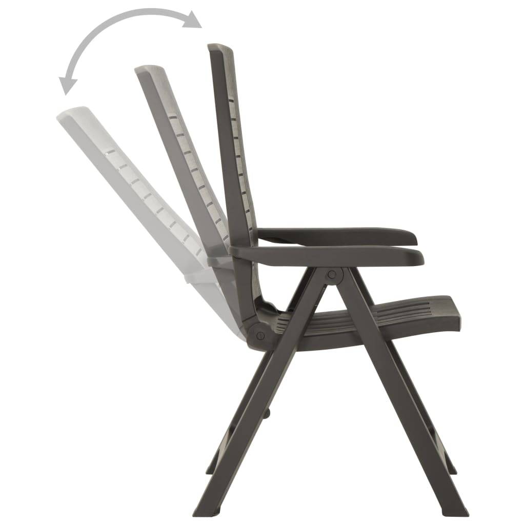 Lot de 2 Chaises de jardin inclinables - Fauteuils de jardin Plastique Anthracite - Image 5