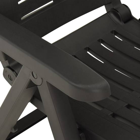 Lot de 2 Chaises de jardin inclinables - Fauteuils de jardin Plastique Anthracite - Image 8