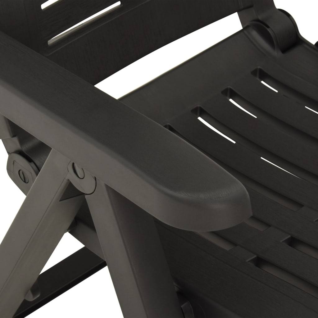 Lot de 2 Chaises de jardin inclinables - Fauteuils de jardin Plastique Anthracite - Image 8