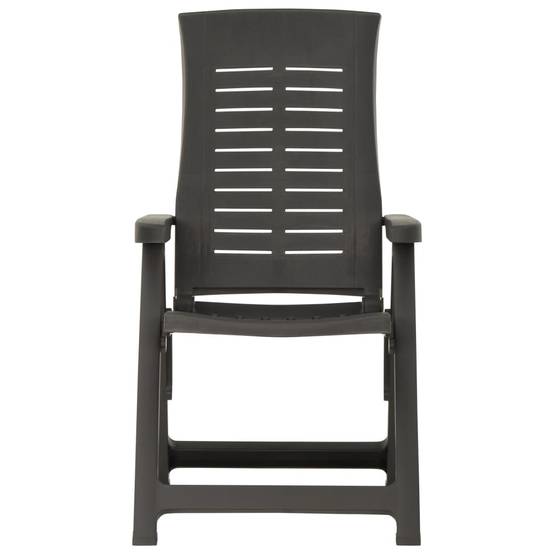 Lot de 2 Chaises de jardin inclinables - Fauteuils de jardin Plastique Anthracite - Image 4