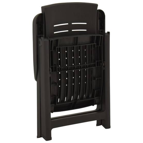 Lot de 2 Chaises de jardin inclinables - Fauteuils de jardin Plastique Anthracite - Image 6
