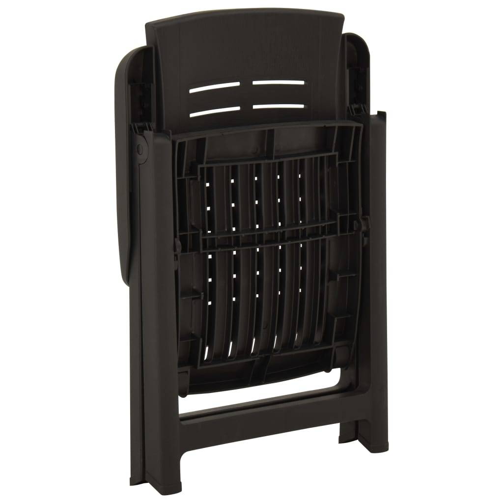 Lot de 2 Chaises de jardin inclinables - Fauteuils de jardin Plastique Anthracite - Image 6