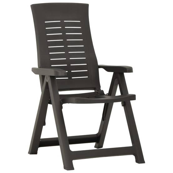 Lot de 2 Chaises de jardin inclinables - Fauteuils de jardin Plastique Anthracite - Image 2