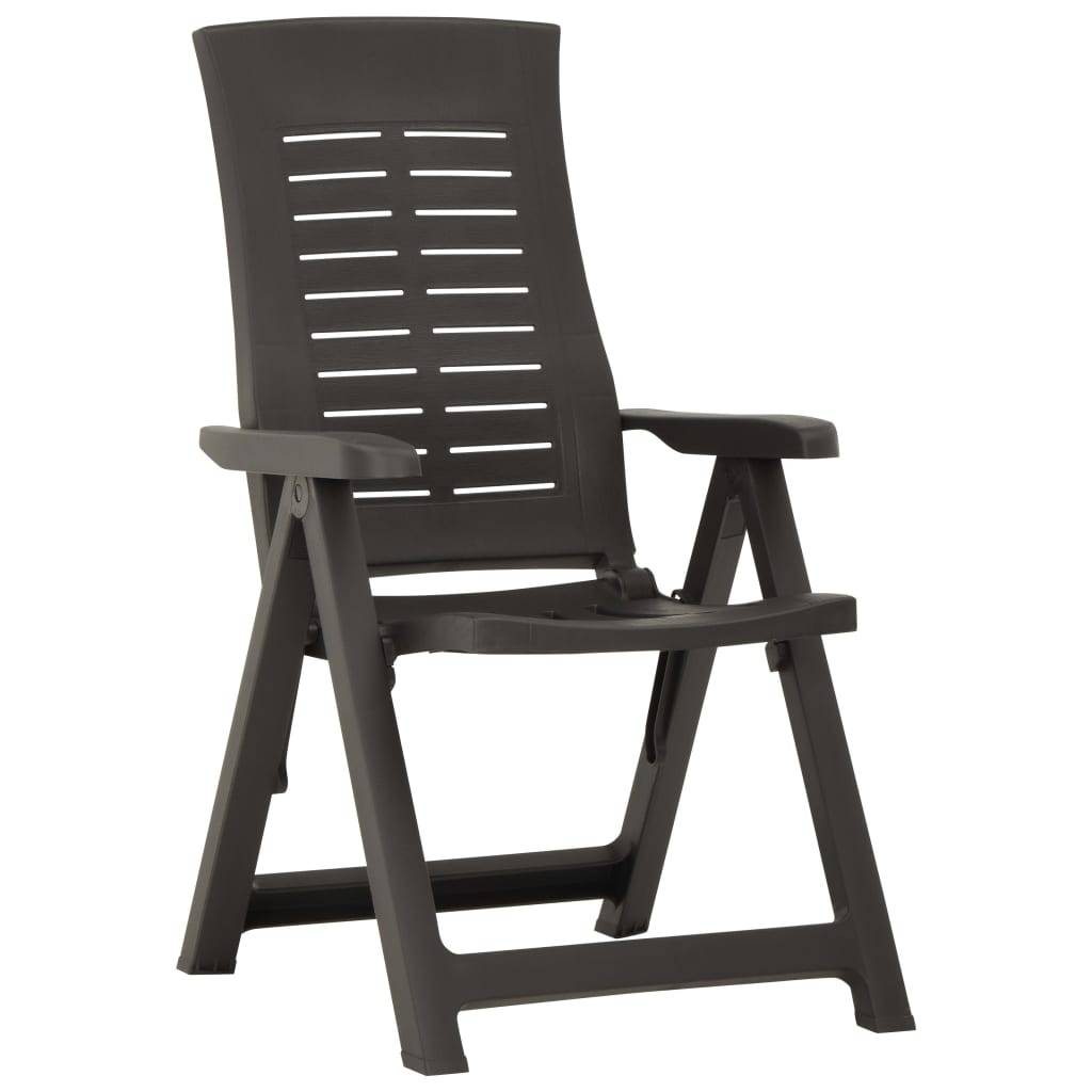 Lot de 2 Chaises de jardin inclinables - Fauteuils de jardin Plastique Anthracite - Image 2