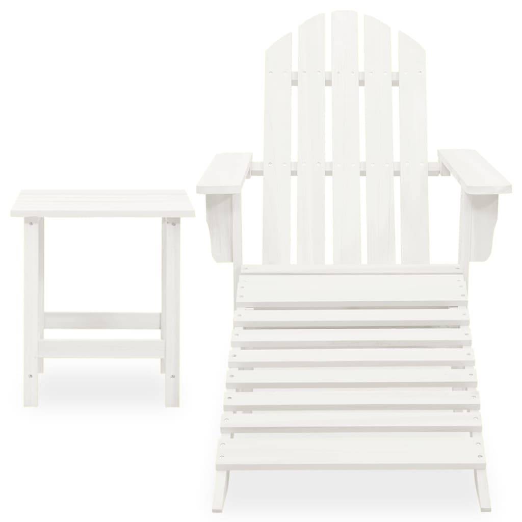 ComfortXL - Fauteuil Adirondack avec Repose-pieds et Table Bois de Sapin Blanc – ComfortXL Outdoor Living - Image 2