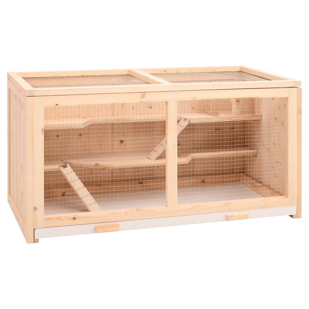 Cage à hamster - Cage pour hamsters 89,5x45x45 cm bois massif de sapin - Image 2
