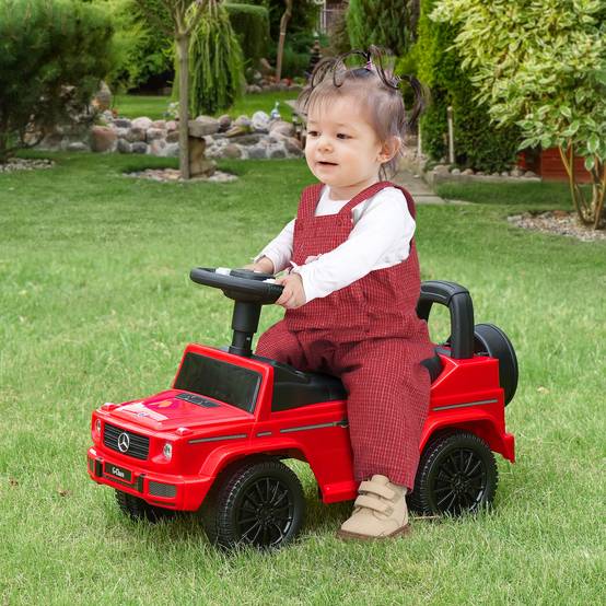 Camion porteur enfants véhicule à pousser licence Mercedes Benz 12-36 mois coffre klaxon phares rouge - Image 3