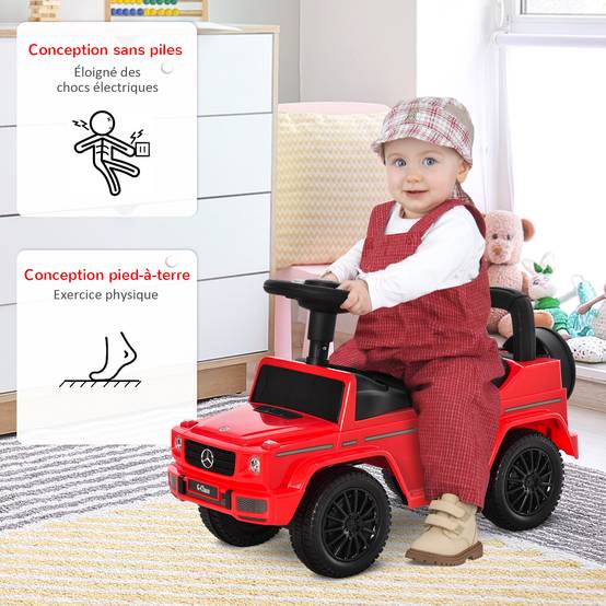 Camion porteur enfants véhicule à pousser licence Mercedes Benz 12-36 mois coffre klaxon phares rouge - Image 8