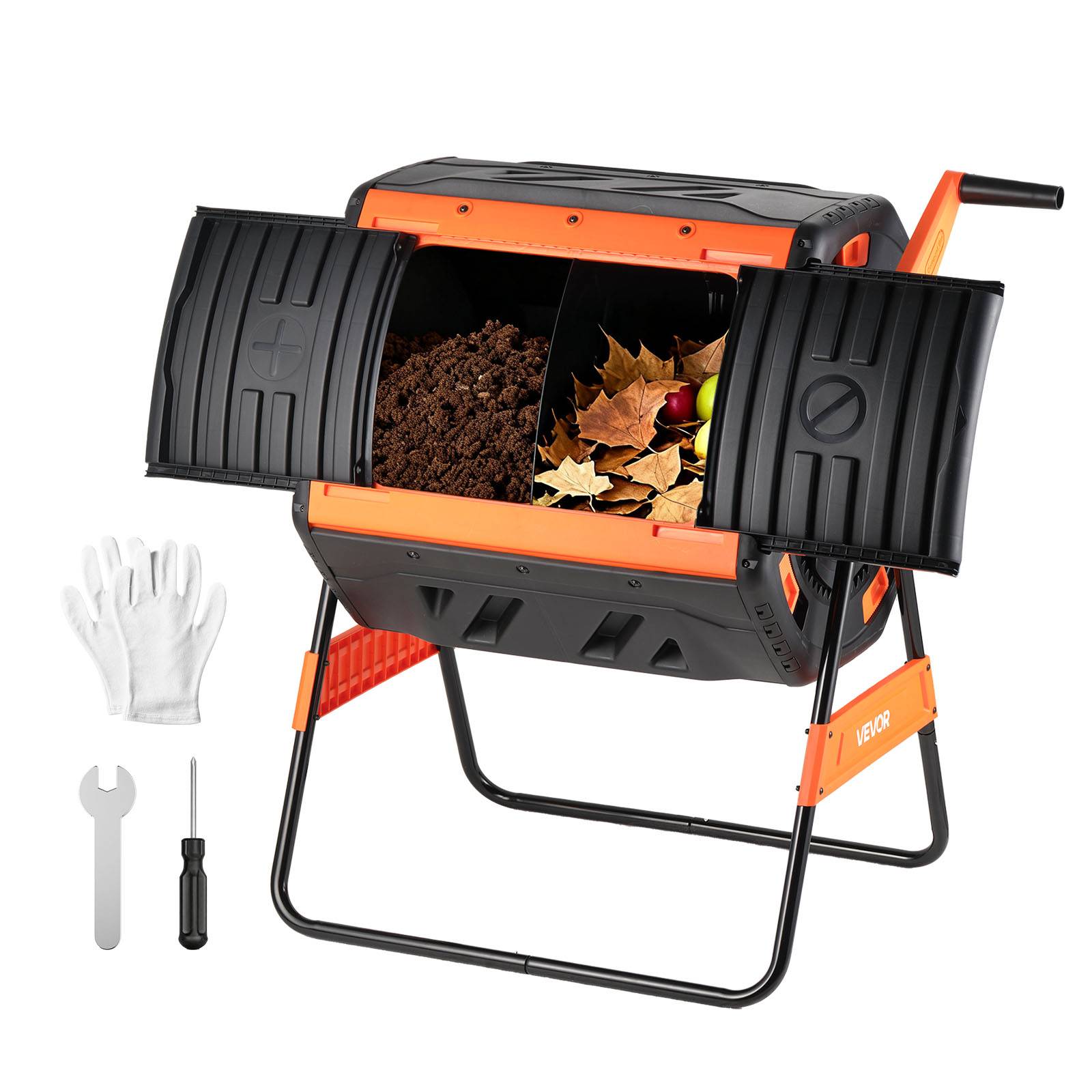 Vevor - VEVOR Composteur de Jardin Rotatif Bac à Compost 200 L Double Chambre Compostage - Image 1