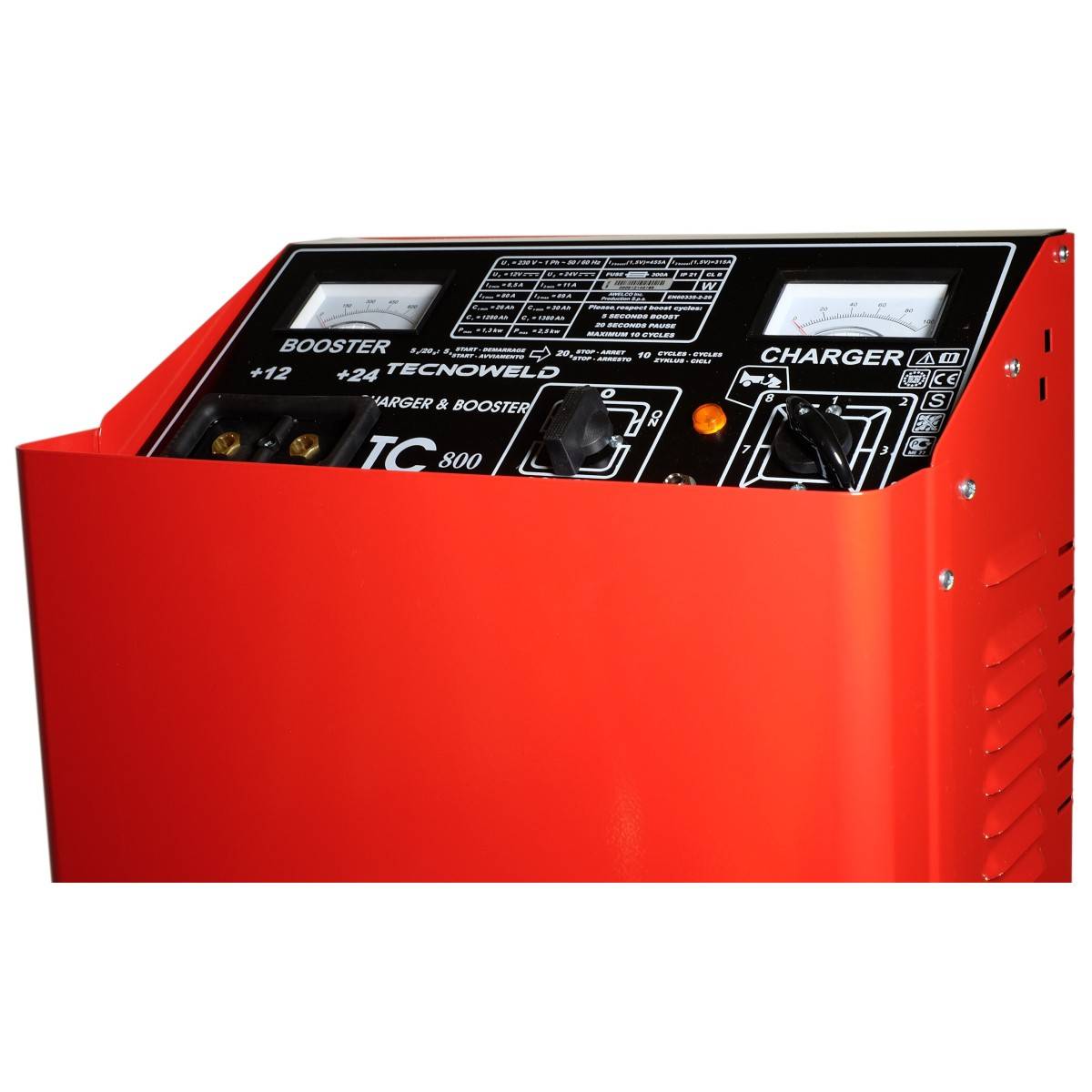 Chargeur démarreur de batterie 1380 Ah-12-24V Charge 120A auto poids lourds TEC800 sur roues Tecnoweld - Image 10