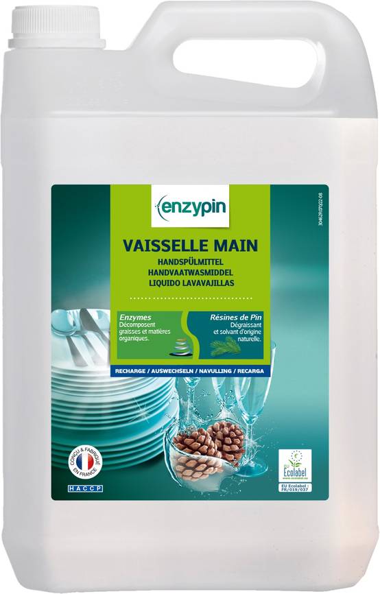 Liquide Vaisselle enzyPin - Lot de 8 Bidons de 5L - Action Pin