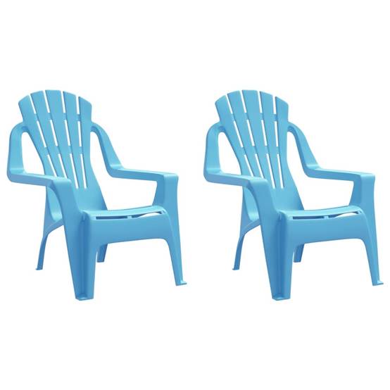 Lot de 2 Chaises de jardin pour enfants - Chaises d'extérieur - Fauteuils d'extérieur bleu 37x34x44 cm PP - MEUBLE PRO - Image 1