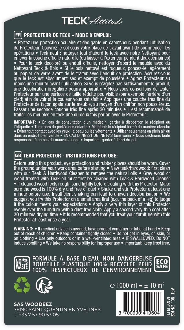 Protecteur pour teck Naturel  1 L - TECK'Attitude - Image 2
