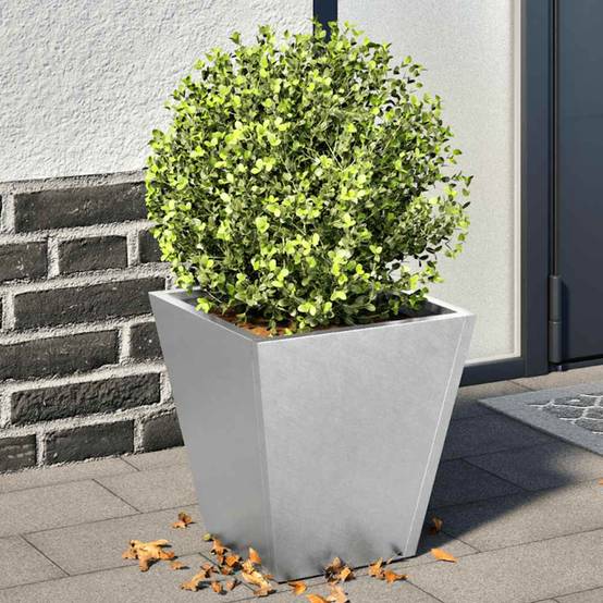 2 pcs Jardinière | Pot de fleurs | Cache-pot | Bac à fleurss 30x30x30 cm acier galvanisé - Image 2