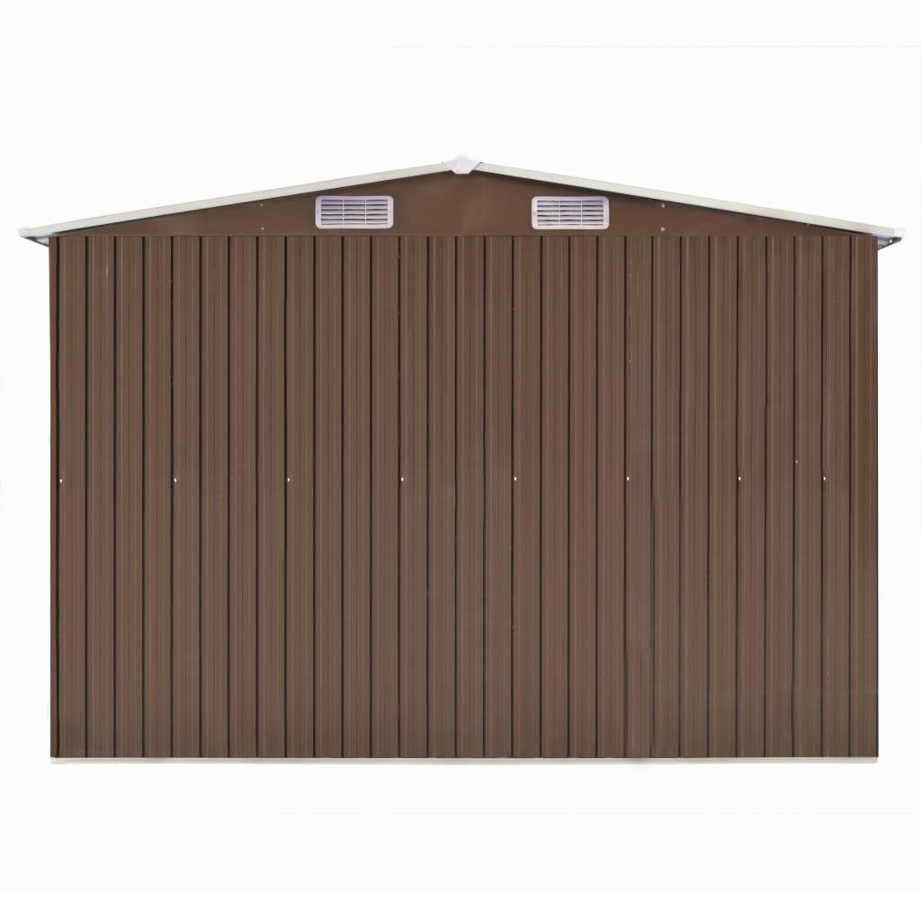 Helloshop26 - Abri de jardin cabane cabanon maison de stockage remise extérieur hangar outils robuste 257 x 990 x 181 cm acier galvanisé marron - Image 4