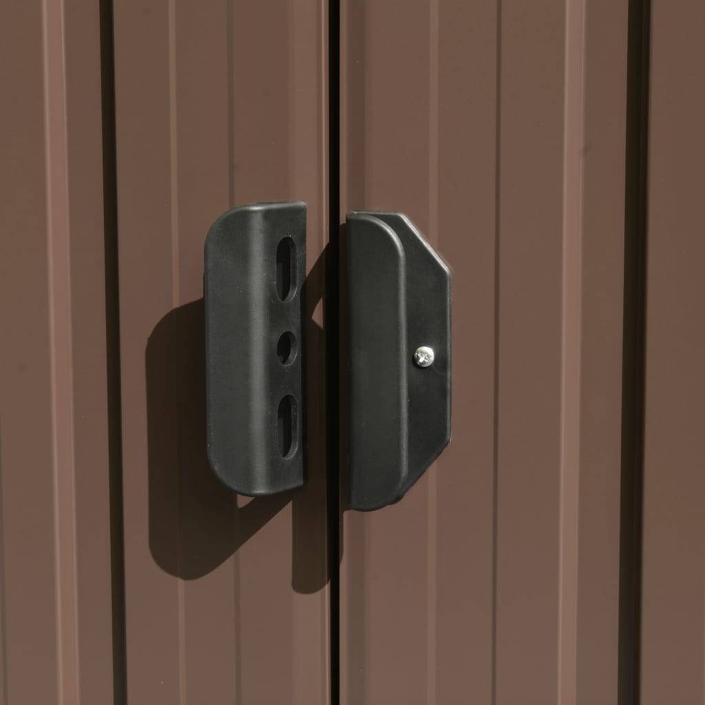 Helloshop26 - Abri de jardin cabane cabanon maison de stockage remise extérieur hangar outils robuste 257 x 990 x 181 cm acier galvanisé marron - Image 7