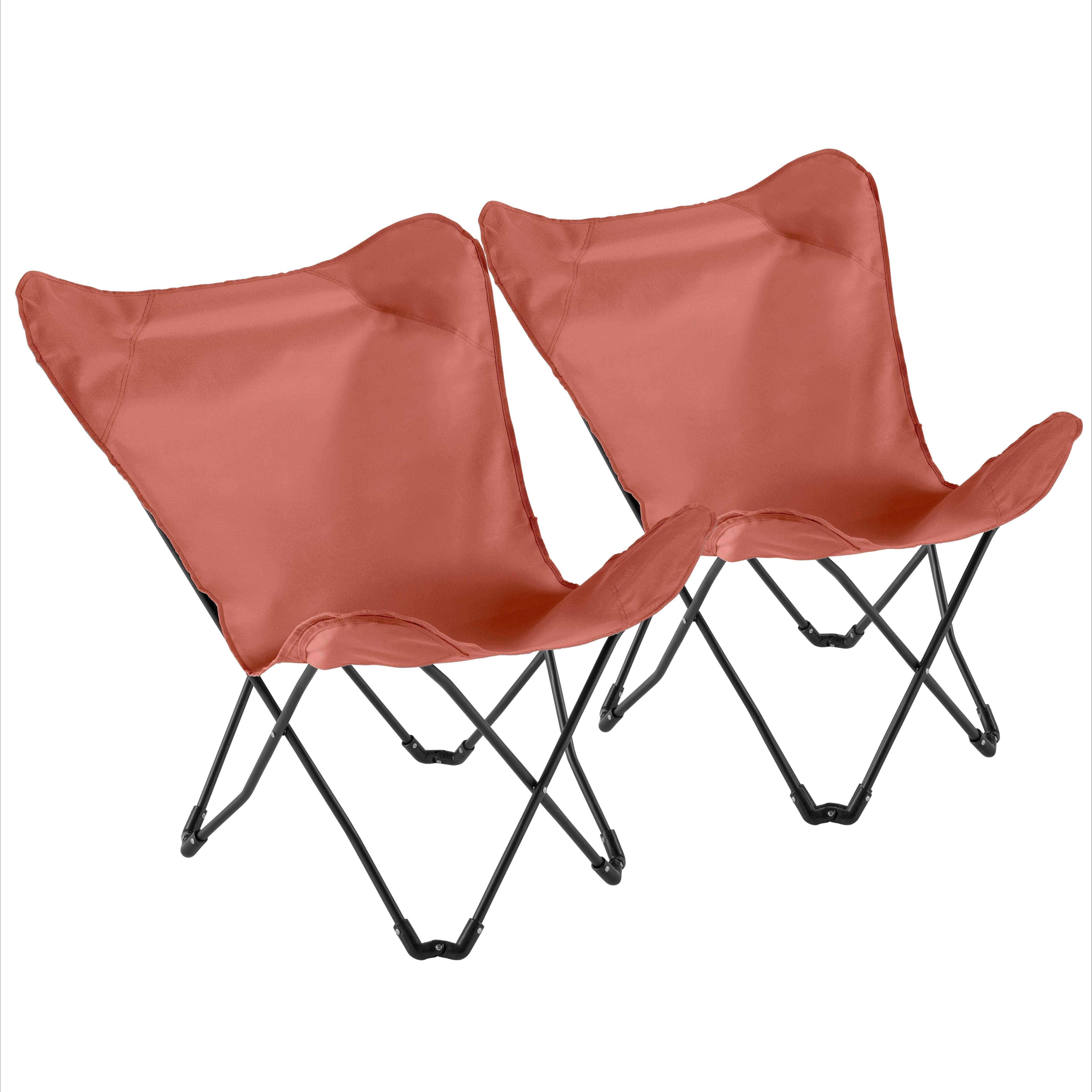 Oviala - Lot de 2 fauteuils papillon pliables terracotta Mariposa - Oviala - Image 1