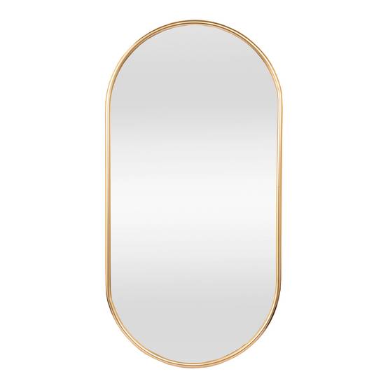 Miroir mural ovale 30 x 60 cm doré - Image 2