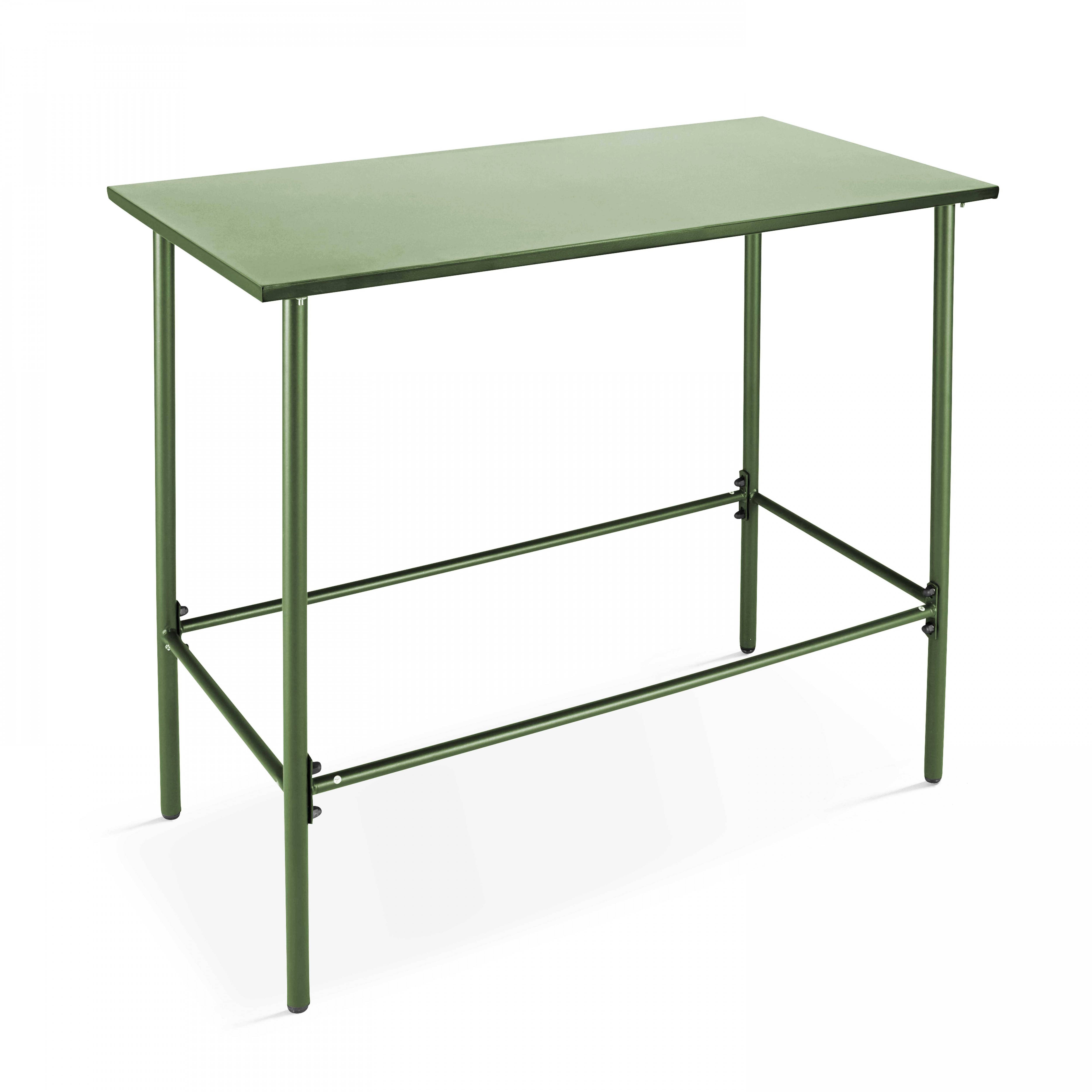 Oviala - Ensemble table haute et 4 chaises de bar en métal vert cactus Palavas - Oviala - Image 6