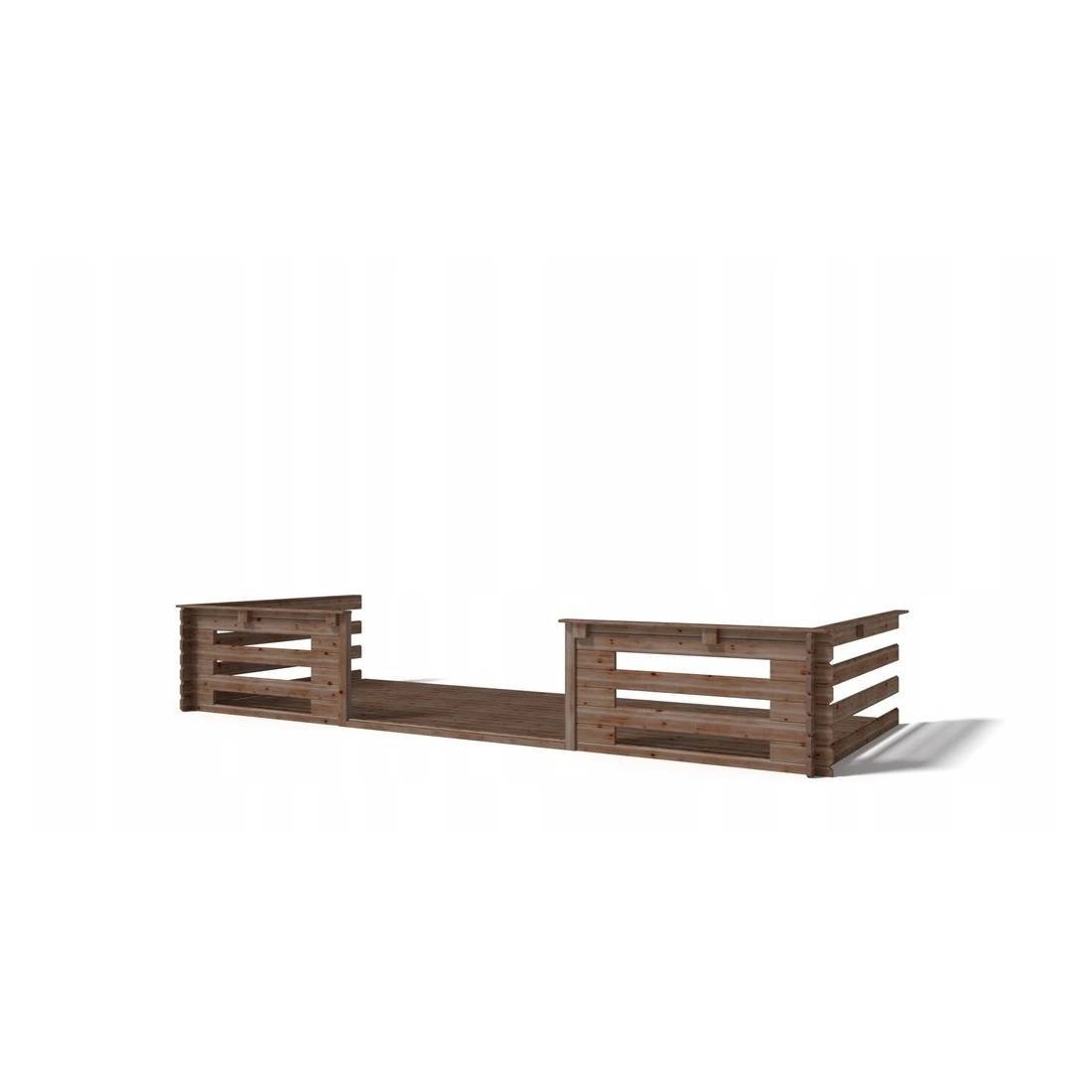 Altanka - Terrasse en bois avec balustrade pour abri en bois - 10m2 - 5m x 2m - imprégnée - couleur: marron - DOM603 - ALTANKA - Image 1