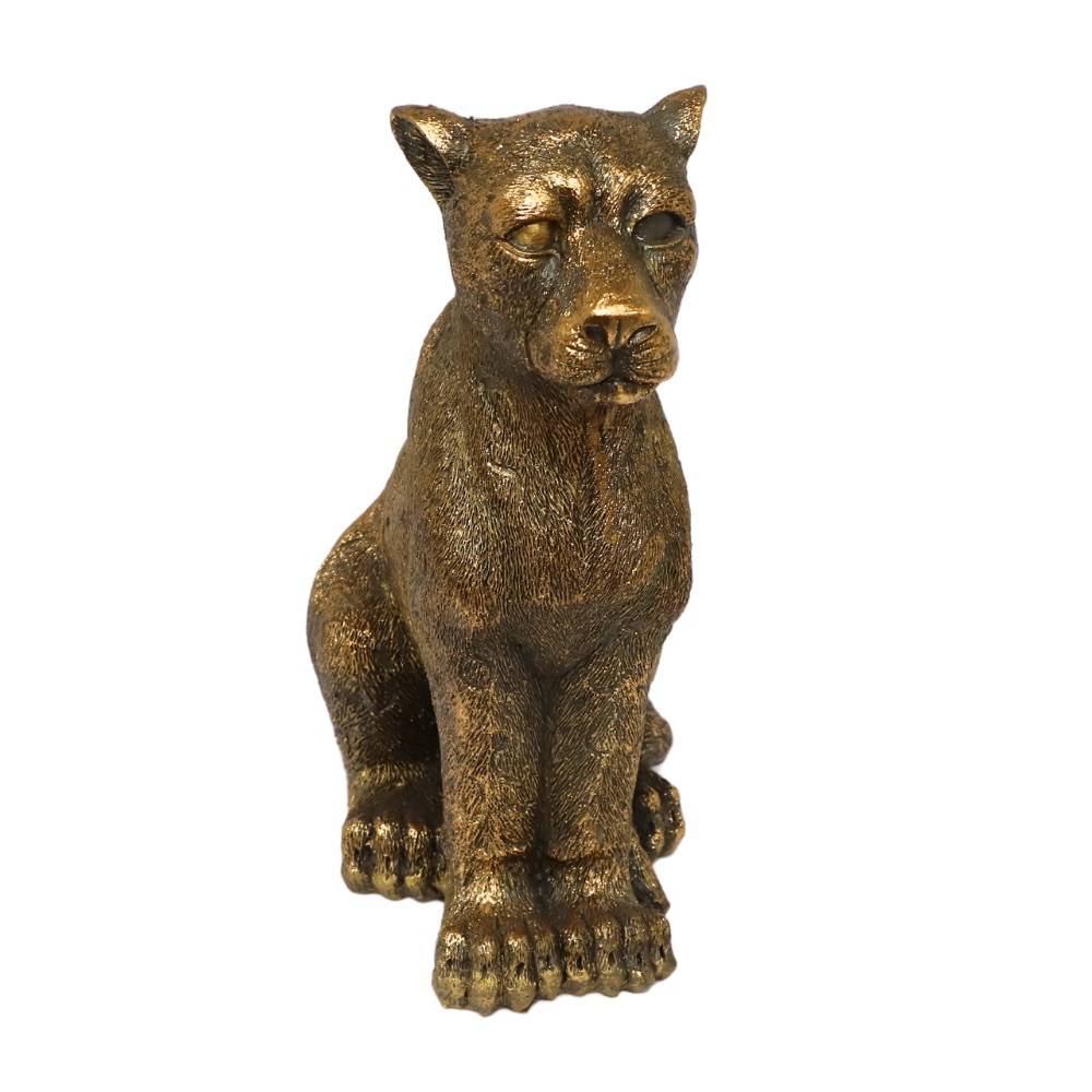 Chemin De Campagne - Léopard doré en polyrésine 30cm Chemin de campagne - Image 1