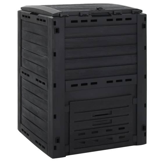 Composteur de jardin polypropylène noir 59.5 x 60 x 81.5 cm, poids:6.78kg - PANGIVO - Image 1