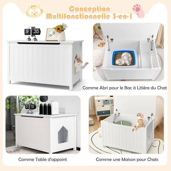 Boîte à litière pour Chat avec Ouverture sur Le Dessus - Image 2