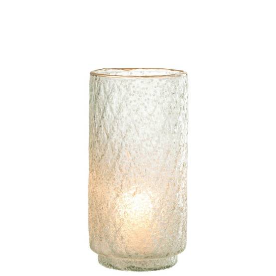 Photophore en Verre Design "Ema" 25cm Transparent - Image 2