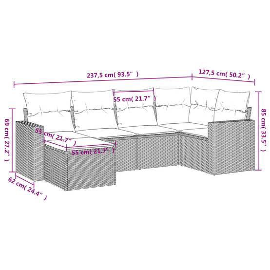 ComfortXL - Salon de jardin bas 6 pièces Résine Tressée Gris avec Rangement et Repose-pied Terrasse – ComfortXL Outdoor Living - Image 3