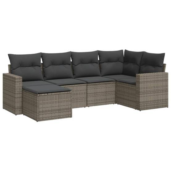ComfortXL - Salon de jardin bas 6 pièces Résine Tressée Gris avec Rangement et Repose-pied Terrasse – ComfortXL Outdoor Living - Image 2