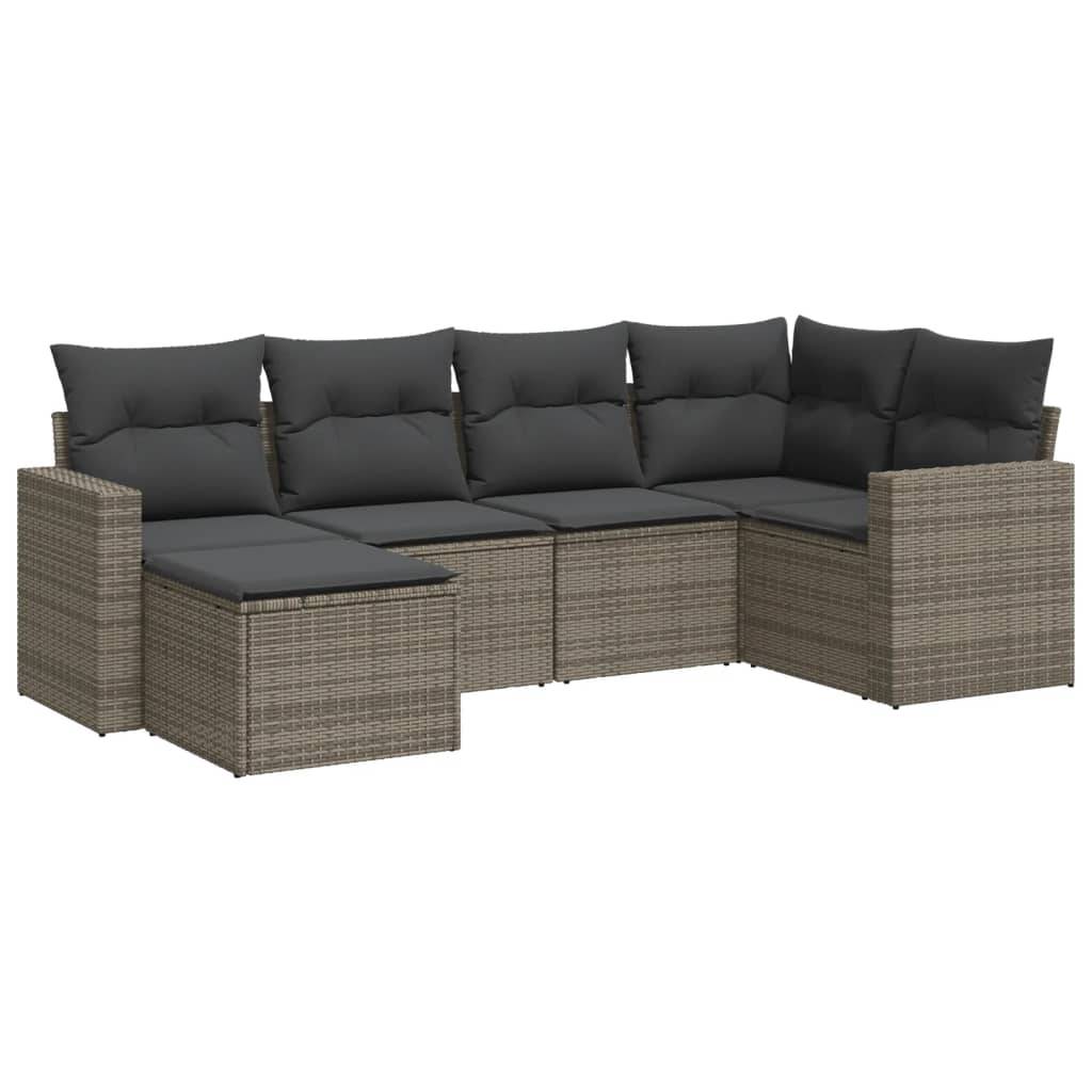 ComfortXL - Salon de jardin bas 6 pièces Résine Tressée Gris avec Rangement et Repose-pied Terrasse – ComfortXL Outdoor Living - Image 2