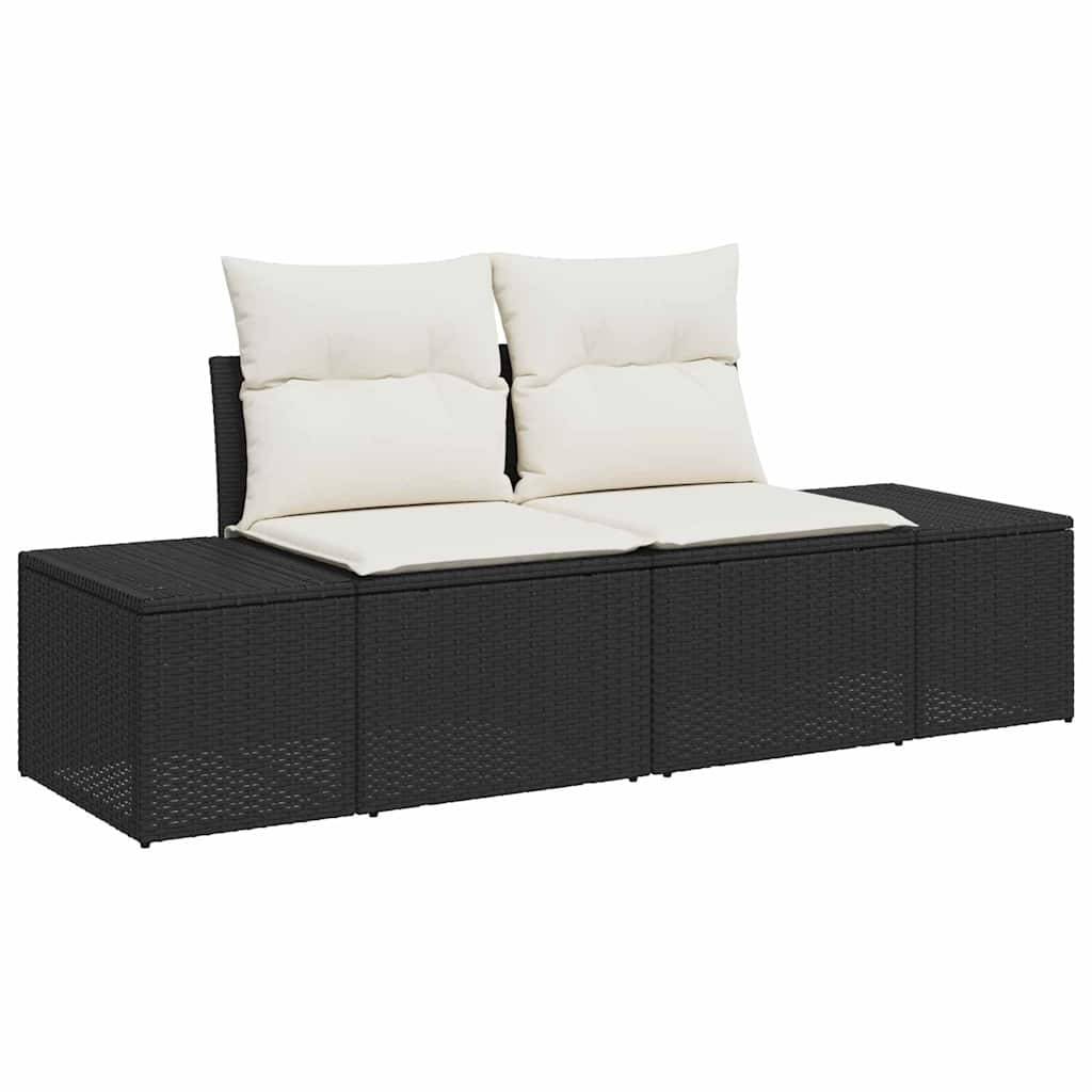 ComfortXL - Salon Bas de Jardin 8 pcs Résine Tressée Noir & Crème Table Levable Design Moderne – ComfortXL Outdoor Living - Image 4
