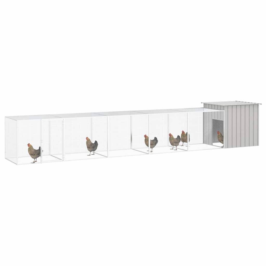 Vidaxl - Cage pour poules Gris 600x91x100 cm Acier galvanisé vidaXL 3106463 - Image 2