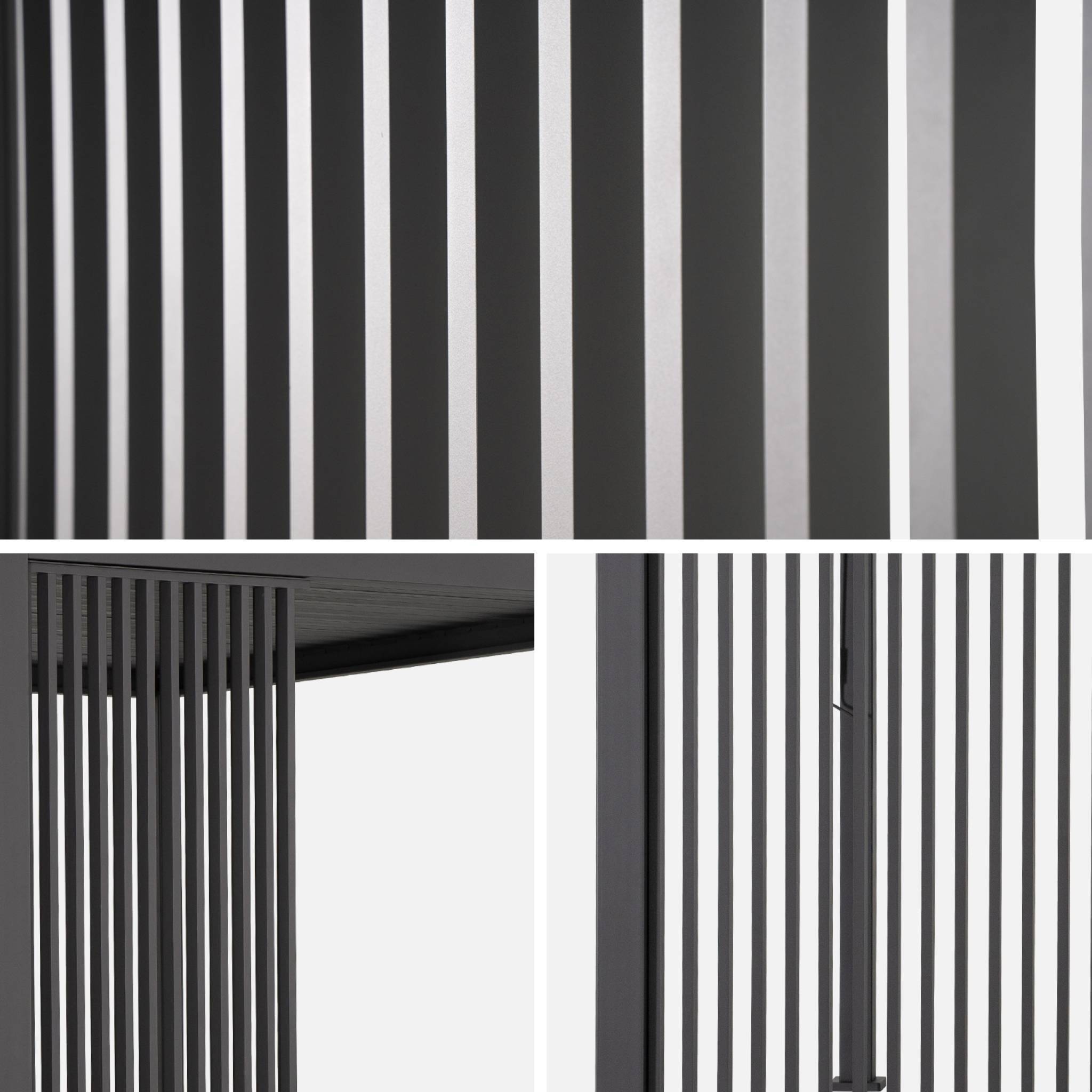 Lot de 3 persiennes verticales anthracite 130cm pour pergola bioclimatique aluminium 4x3m Triomphe | sweeek - Image 3