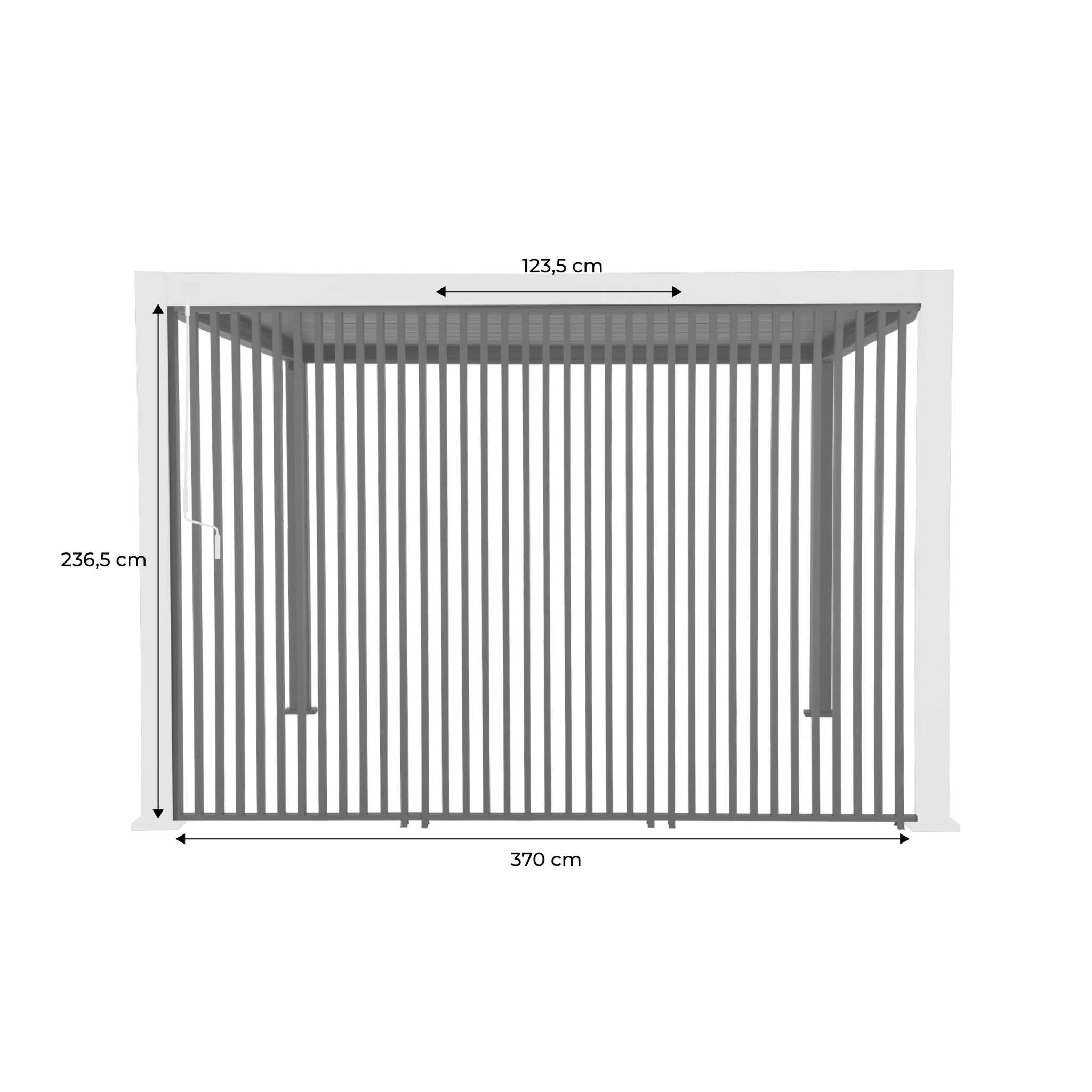 Lot de 3 persiennes verticales anthracite 130cm pour pergola bioclimatique aluminium 4x3m Triomphe | sweeek - Image 4