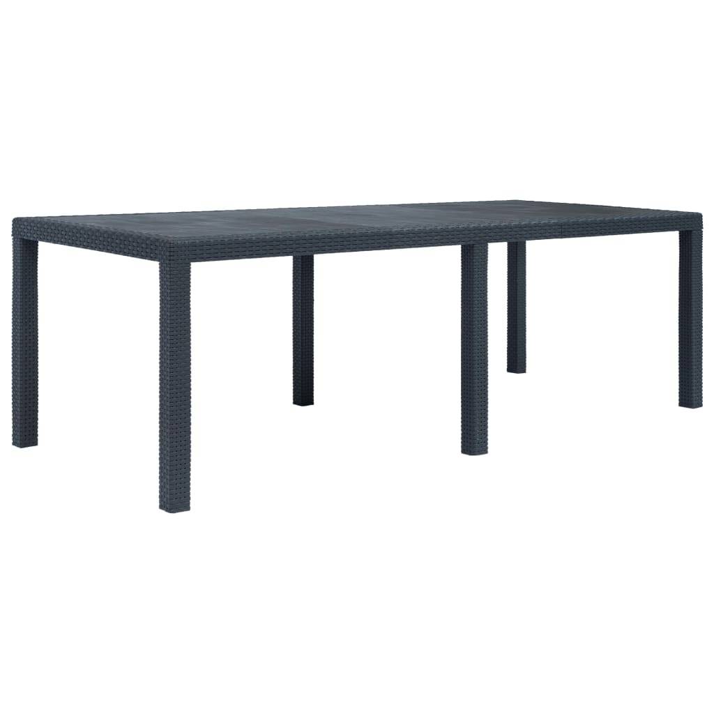 Table de jardin Plastique Anthracite 220 x 90 x 72 cm - PANGIVO - Image 1