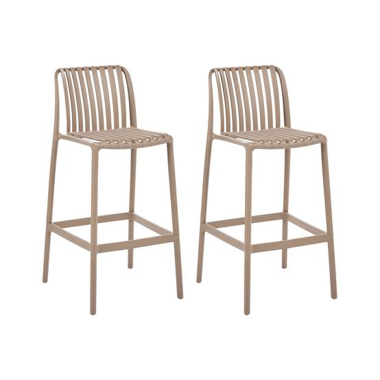 Beliani - Tabouret de bar Polypropylène Marron clair ARICCIA - 49x53x104- Beliani - Image 2